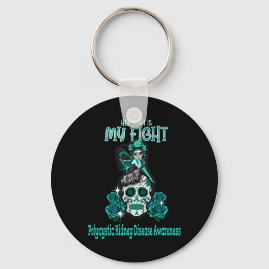 Nierziekte bewustzijn Haar gevecht is mijn gevecht Sleutelhanger (Voorkant)