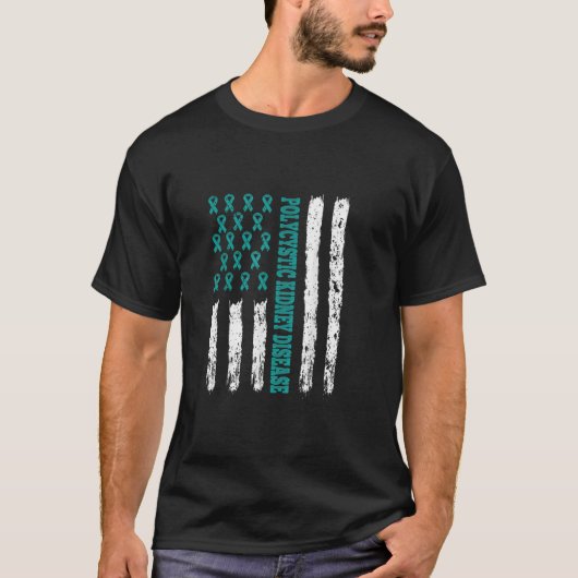 Nierziekte bewustzijn PKD-gerelateerd Blauwgroen l T-shirt (Voorkant)