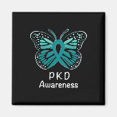 Nierziekte bewustzijn Warrior Blauwgroen lint Magneet (Voorkant)