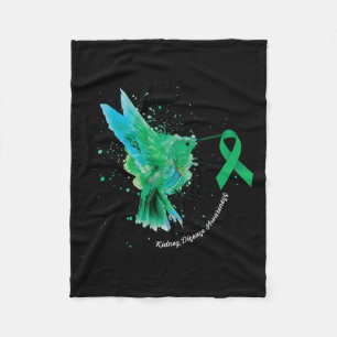 Nierziekte Bewustzijn Zonnebloem Kolibrie Gift Fleece Deken