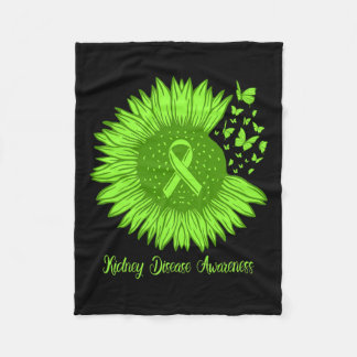 Nierziekte Bewustzijn Zonnebloem Moeder Groene Rib Fleece Deken