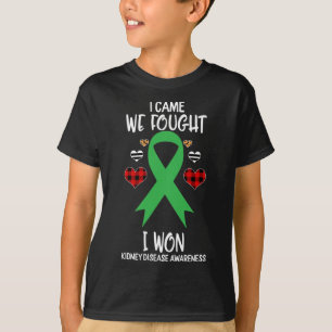 Nierziekte Bewustzijnslint Ik kwam we vochten T-shirt