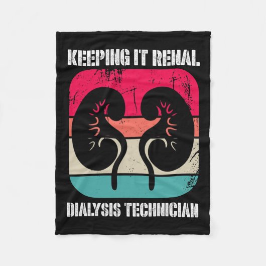 Nierziekte dialyse technicus houdt het renaal fleece deken (Voorkant)