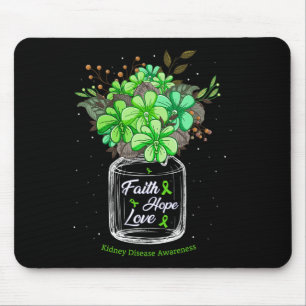 Nierziekte Faith Love Hope Flower Jar Awarenes Muismat