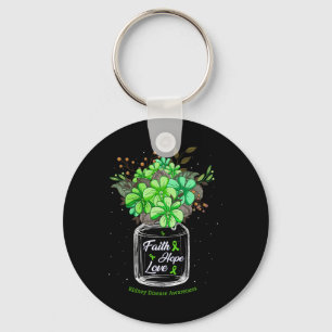 Nierziekte Faith Love Hope Flower Jar Awarenes Sleutelhanger