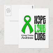 Nierziekte Hope Love Cure Ribbon Briefkaart (Voorkant / Achterkant)