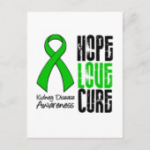 Nierziekte Hope Love Cure Ribbon Briefkaart (Voorkant)