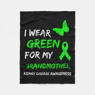Nierziekte Ik Draag groen voor mijn grootmoeder ri Fleece Deken