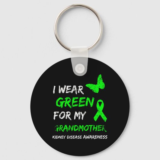 Nierziekte Ik Draag groen voor mijn grootmoeder ri Sleutelhanger (Voorkant)
