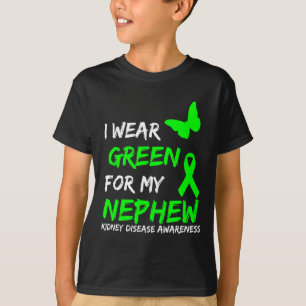 Nierziekte Ik Draag groen voor mijn Nephew lint T-shirt