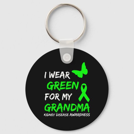 Nierziekte Ik Draag groen voor mijn oma lint Sleutelhanger (Voorkant)