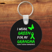 Nierziekte Ik Draag groen voor mijn oma lint Sleutelhanger (Voorkant)