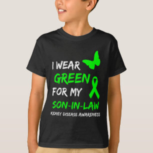 Nierziekte Ik Draag groen voor mijn schoonzoon Rib T-shirt