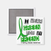 Nierziekte Ik Draag groen voor mijn vriend 37 Magneet (Voorkant / Achterkant)