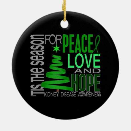 Nierziekte Kerstmis 1 Keramisch Ornament (Achterkant)