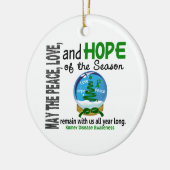 Nierziekte Kerstmis 3 SneeuwWereldbol Ornamenten (Links)