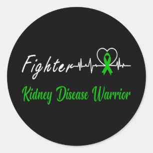 Nierziekte Krijger Hartslag Fight Green Ribbo Ronde Sticker