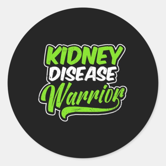 Nierziekte ontwerp Krijger Gift Ronde Sticker (Voorkant)