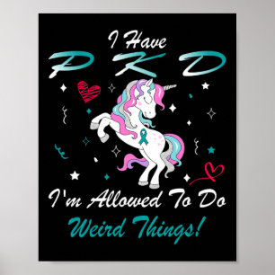 Nierziekte PKD Awareness Unicorn Ondersteuning Poster