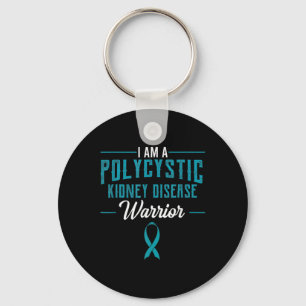 Nierziekte PKD Warrior PCKD Awareness Blauwgroen 2 Sleutelhanger