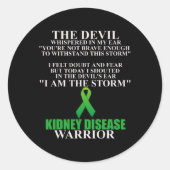 Nierziekte Ribbon Warrior Awareness Faith Ronde Sticker (Voorkant)