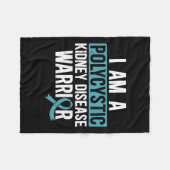 Nierziekte strijder PKD Blauwgroen lint bewustzijn Fleece Deken (Voorkant (Horizontaal))