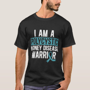 Nierziekte strijder PKD Blauwgroen lint bewustzijn T-shirt