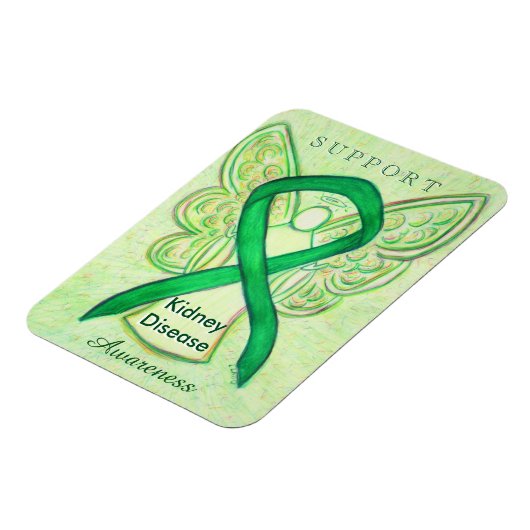 Nierziektebewustzijn Ribbon Angel Magnet Gifts Magneet (Linkerzijde)