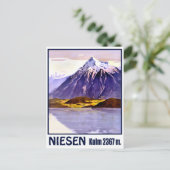 Niesen, bergpiek, Zwitserland, vintage-reis Briefkaart (Staand voorkant)