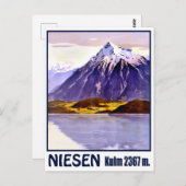 Niesen, bergpiek, Zwitserland, vintage-reis Briefkaart (Voorkant / Achterkant)