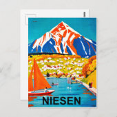 Niesen, bergtop over het meer, Zwitserland Briefkaart (Voorkant / Achterkant)