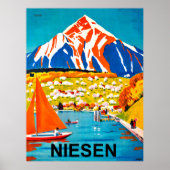 Niesen, bergtop over het meer, Zwitserland Poster (Voorkant)