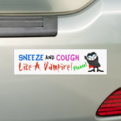 Niesgeluid & Hoest zoals een Vampier! Bumpersticker (Op auto)