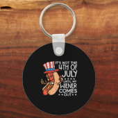 Niet 4 juli tot mijn Wiener uitkomt grappige hotdo Sleutelhanger (Voorkant)