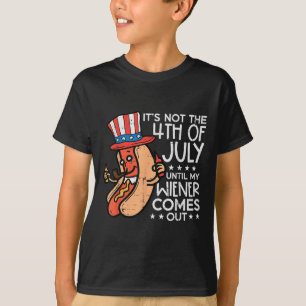 Niet 4 juli tot mijn Wiener uitkomt grappige hotdo T-shirt