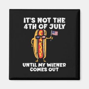 Niet 4 juli Wiener Hotdog Amerikaanse Vlag Patriot Magneet