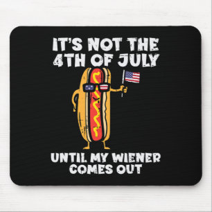 Niet 4 juli Wiener Hotdog Amerikaanse Vlag Patriot Muismat