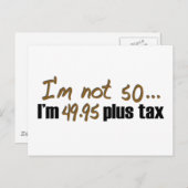 Niet 50 $ 49.95 Plus belasting Briefkaart (Voorkant / Achterkant)