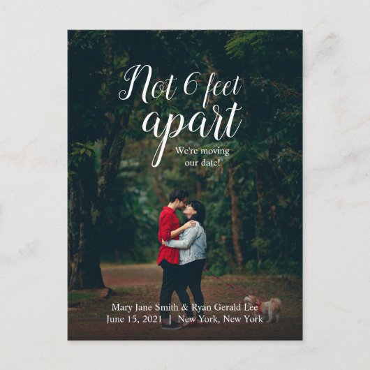 Niet 6 meter uit elkaar | Nieuwe trouwdatum | kall Briefkaart (Voorkant)