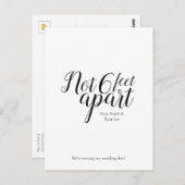 Niet 6 voet uit elkaar bruiloft uitstel typografie briefkaart (Voorkant / Achterkant)