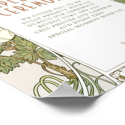 Niet-aangesloten Ceremony Green Sign  Art Nouveau Poster (Hoek)