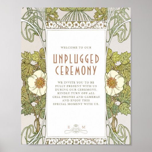 Niet-aangesloten Ceremony Green Sign  Art Nouveau Poster (Voorkant)