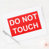 Niet Aanraken Rechthoekige Sticker (Envelop)