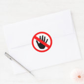 Niet aanraken ronde sticker (Envelop)