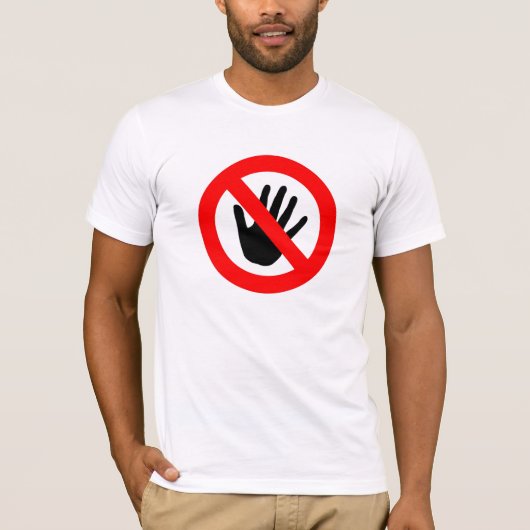 Niet aanraken t-shirt (Voorkant)