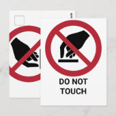 Niet aanraken, verbodsbord briefkaart (Voorkant / Achterkant)