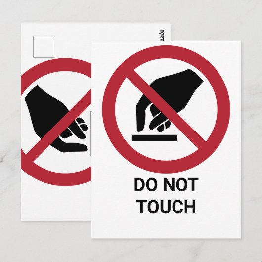 Niet aanraken, verbodsbord briefkaart (Voorkant / Achterkant)