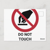 Niet aanraken, verbodsbord briefkaart (Achterkant)