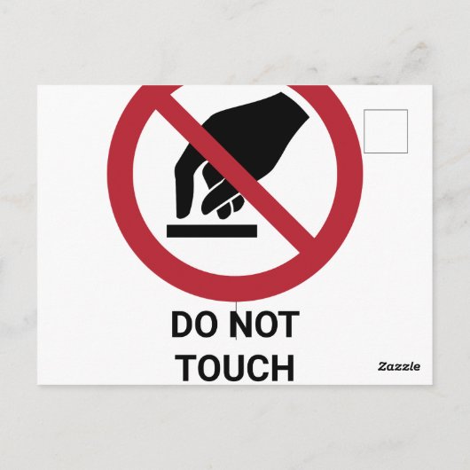 Niet aanraken, verbodsbord briefkaart (Achterkant)
