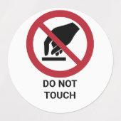 Niet aanraken, verbodsbord labels (Design 1)